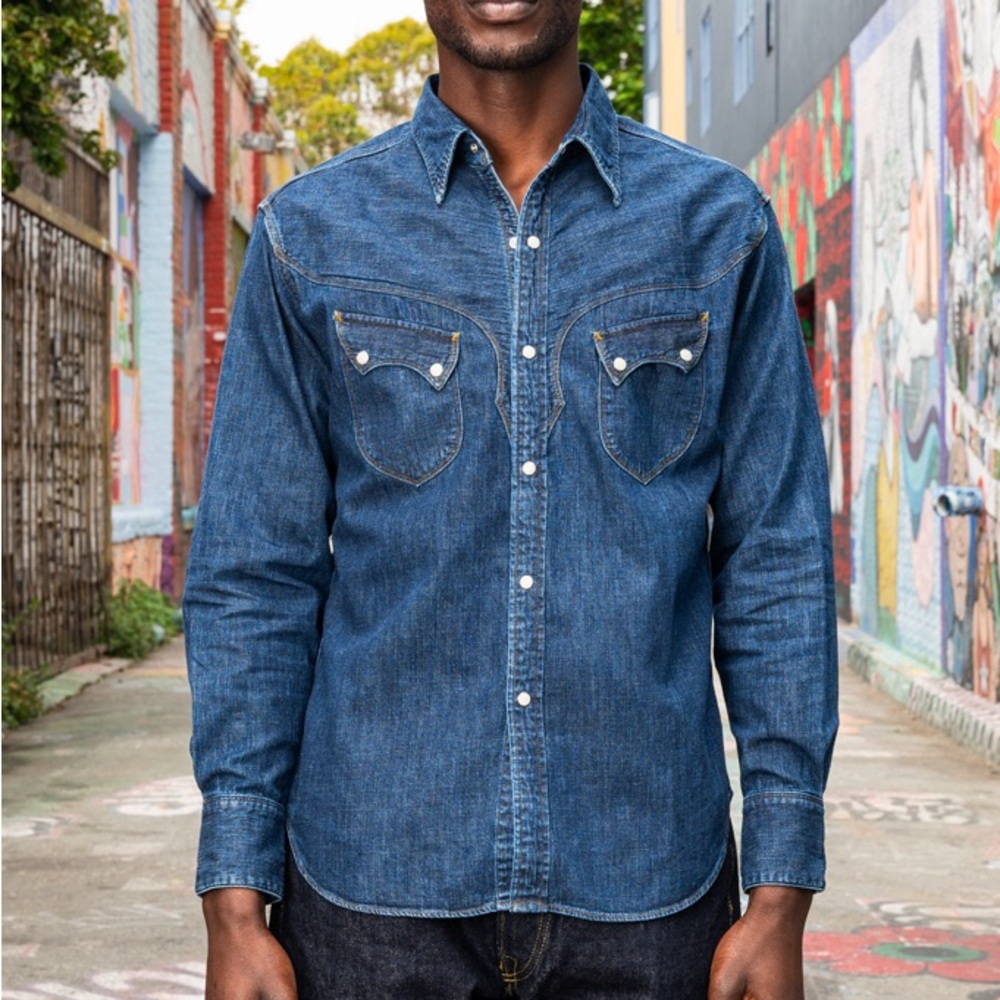 Stevenson Washed Indigo Western Shirt